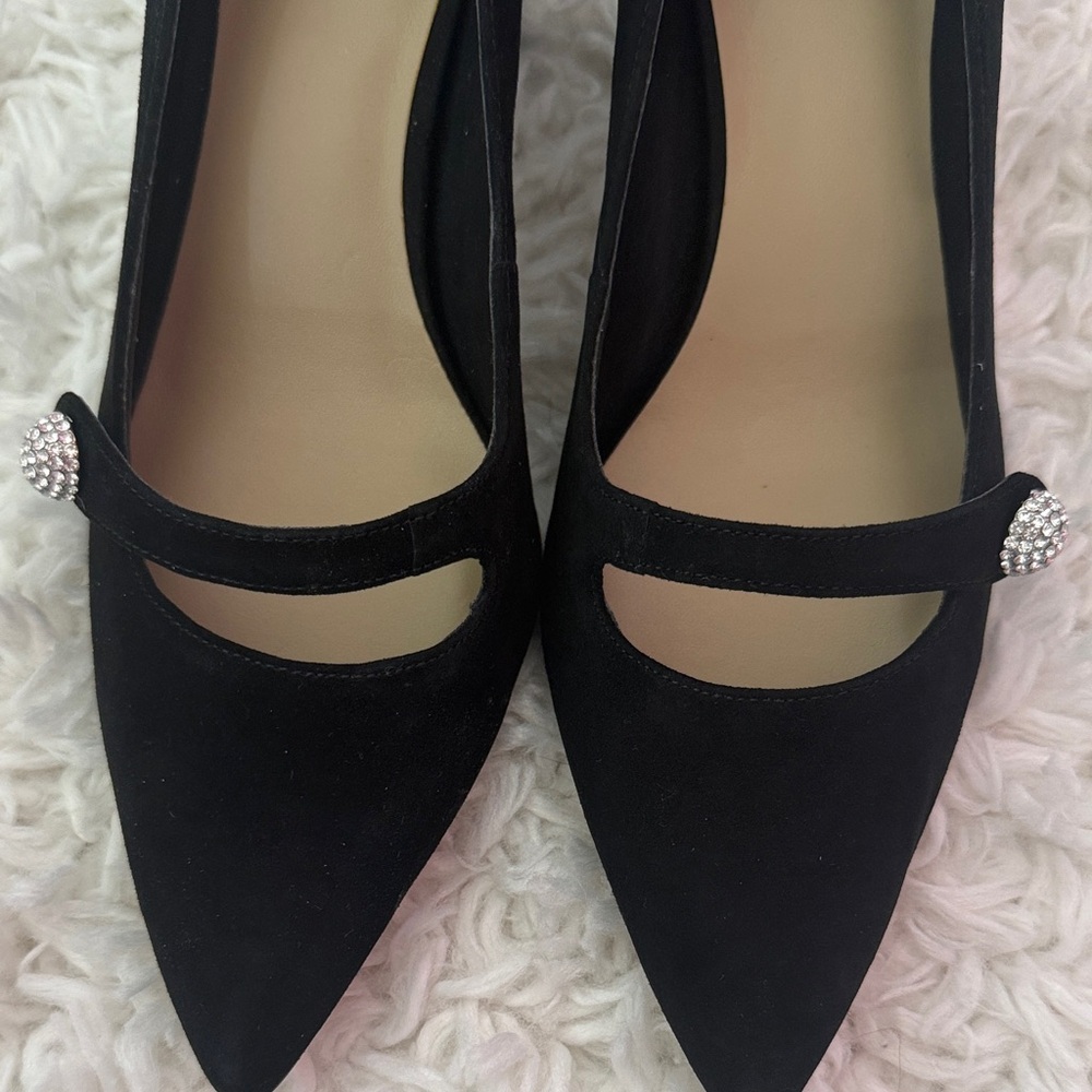 Ann Taylor Maryjane pumps in Black with Rhinestone Accent. - Picture 3 of 6